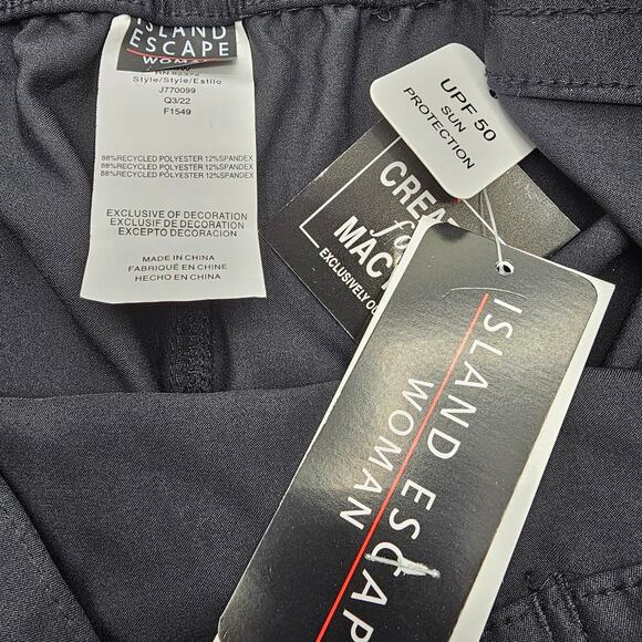 Island Escape Womans size 18W UPF 50 Sun Protection Pull on Shorts in Black NEW - Picture 6 of 8